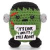 New Funny Emotional Support Positive Crochet Cake Doll Christmas Home Decoration Handmade Knitted Cake Desk Ornament