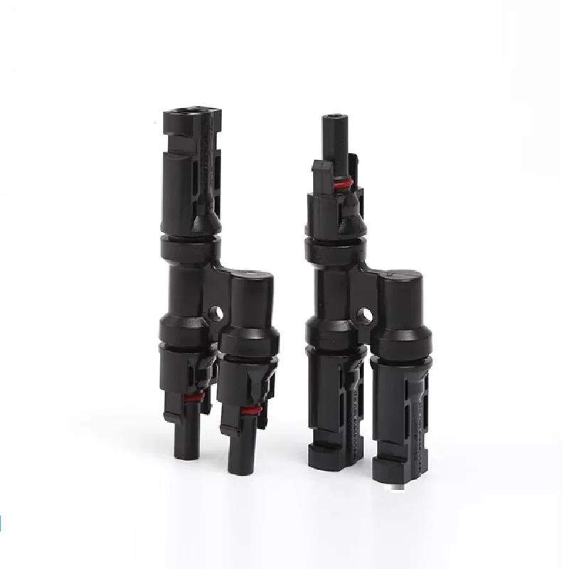 1/5/20/100 Pcs Photovoltaic Solar T Connector T-Type 2/3/4/5 Branch Male And Female Battery Module Panel PV Plug wire