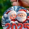 Santa Claus Acrylic Pendant with Lanyard Easy to Hang Adorable Christmas Tree Decoration Hanging Ornament Holiday Gift
