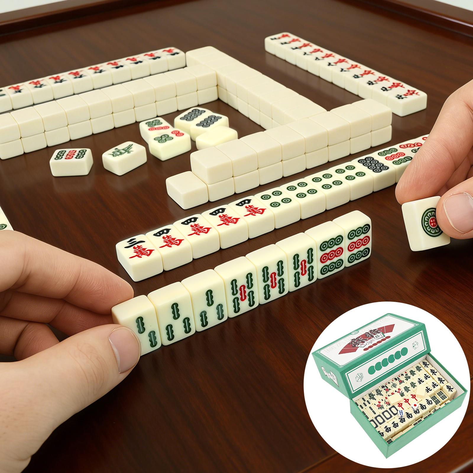 Mini Chinese Mahjong Game Set Portable Board Game Travel Mahjong For Family Gathering Game Play Family Leisure Time Travel Party