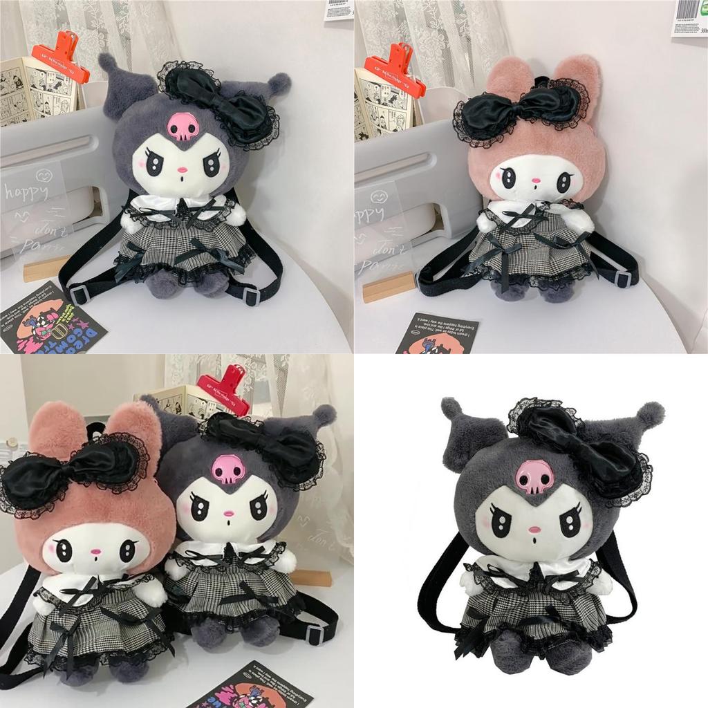 Cute Kuromi Melody Plush Backpack For Girls Travel And Casual Use