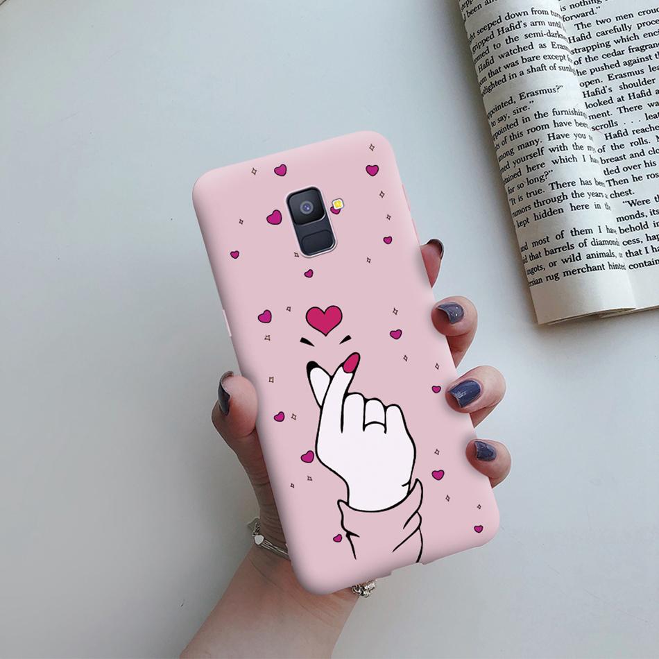 Love Heart Case For Samsung A6 2018 Cover A600F Silicon Tpu Phone Case For Samsung Galaxy A 6 A6 Plus 2018 A605F Case Cat Cactus