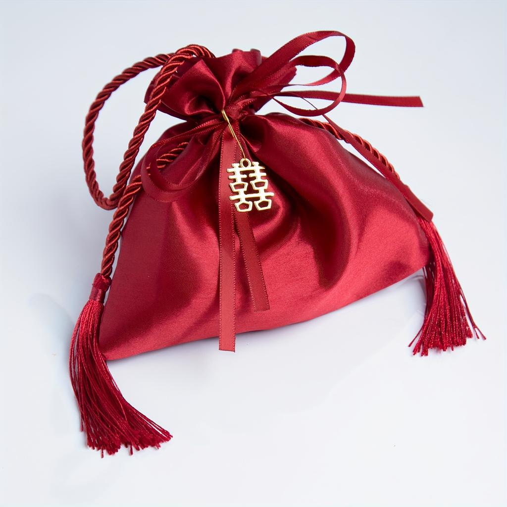 5pcs-Drawstring Gift Bag, Can Be Used for Gift Jewelry, Candy, Etc. - Perfect for Birthdays, Weddings, and Parties!