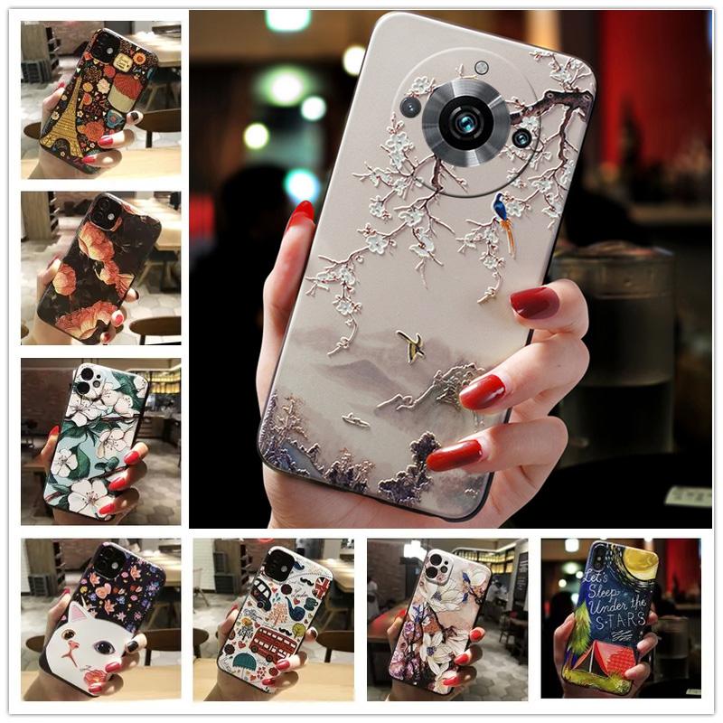 3D Relief Phone Case For Realme 11 Pro+ Case Floral Silicon Cover for Realme 11 Pro Plus Case Realme11 5G 4G 11Pro Cases Fundas