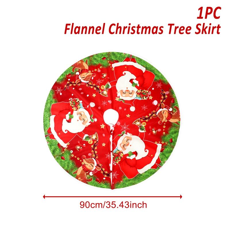 Christmas Flannel Tree Skirt Crafts Tree Surround Base Set  Merry Christmas Decoration for Home 2024 Xmas Ornaments Navidad 2025