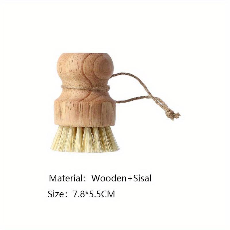 Kitchen Dish Brush Wooden Handle and Sisal Coconut Multifunctional Cleaning Tools Kitchen Scrubbing Brush