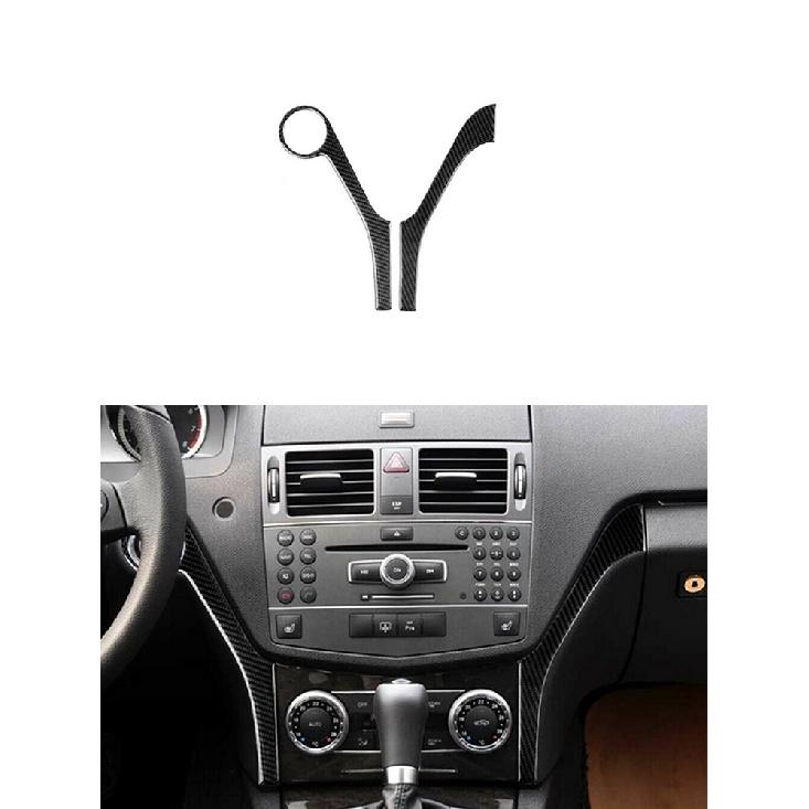 Car Accessories Interior Carbon Fiber Stickers For Mercedes-Benz C Class W204 2007-2013 Entral Console A/C Switch Panel