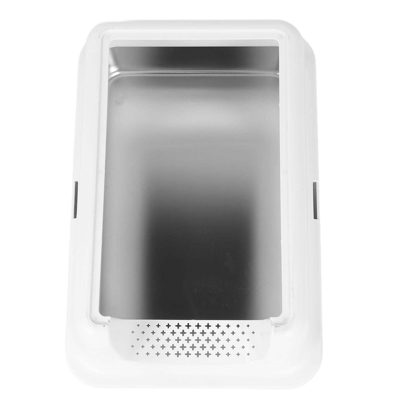 

Stainless Steel Litter Box Anti Splashing Easy to Clean High Sides Enclosed Cat Litter Box for Large Cats
