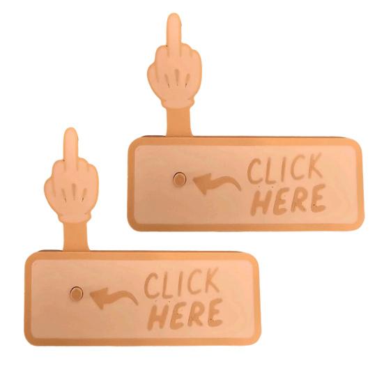 Middle Finger Prank Button Hilarious 3D Printed Surprise Pop-Up Finger Funny Click Here Prank Gift for Adults White Elephant Gag Gift Idea