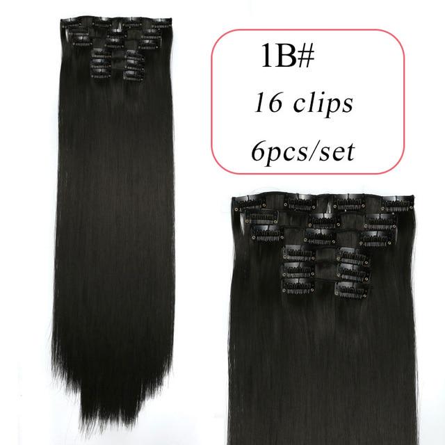 

LISI HAIR 24 дюйма 16 заколок для наращивания волос Длинная прямая прическа Синтетические светлые черные шиньоны Термостойкие накладные волосы для женщин