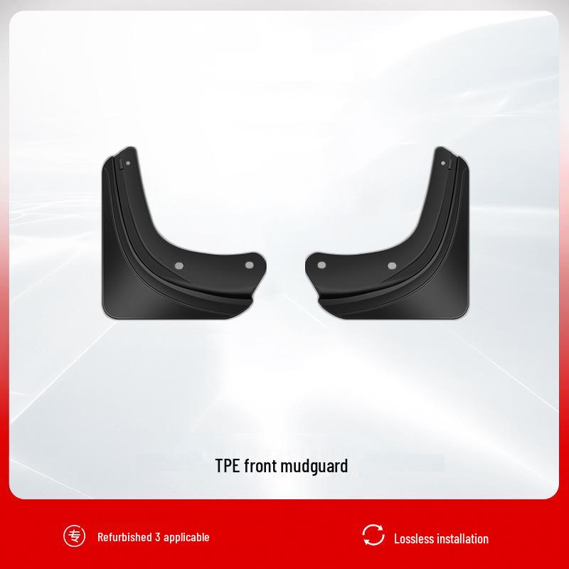 Tesla Model Y/3 Refresh Mudguards: Punch-Free TPE Front & Rear Wheel Mudflaps