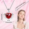 Luxe Ocean Heart Gemstone Necklace: Women's Full Diamond Love Heart Pendant Gift