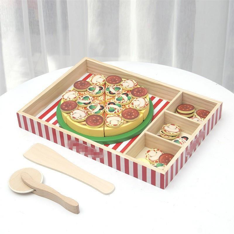 Wooden Simulation Children's Educational Hands-on Pizza Toys