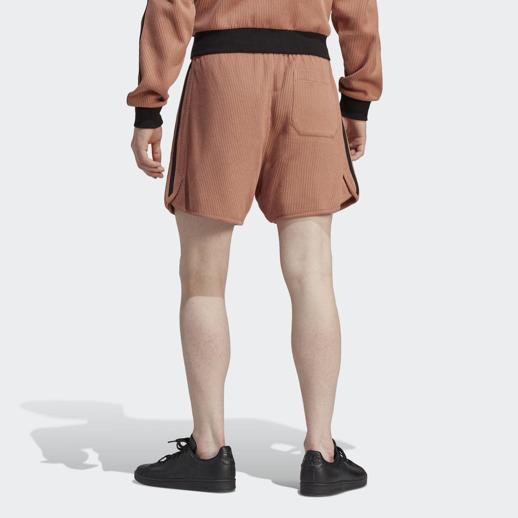 Adidas Originals Adicolor Classics Waffle Textured Stripe Shorts Men Shorts Coffee HS2082