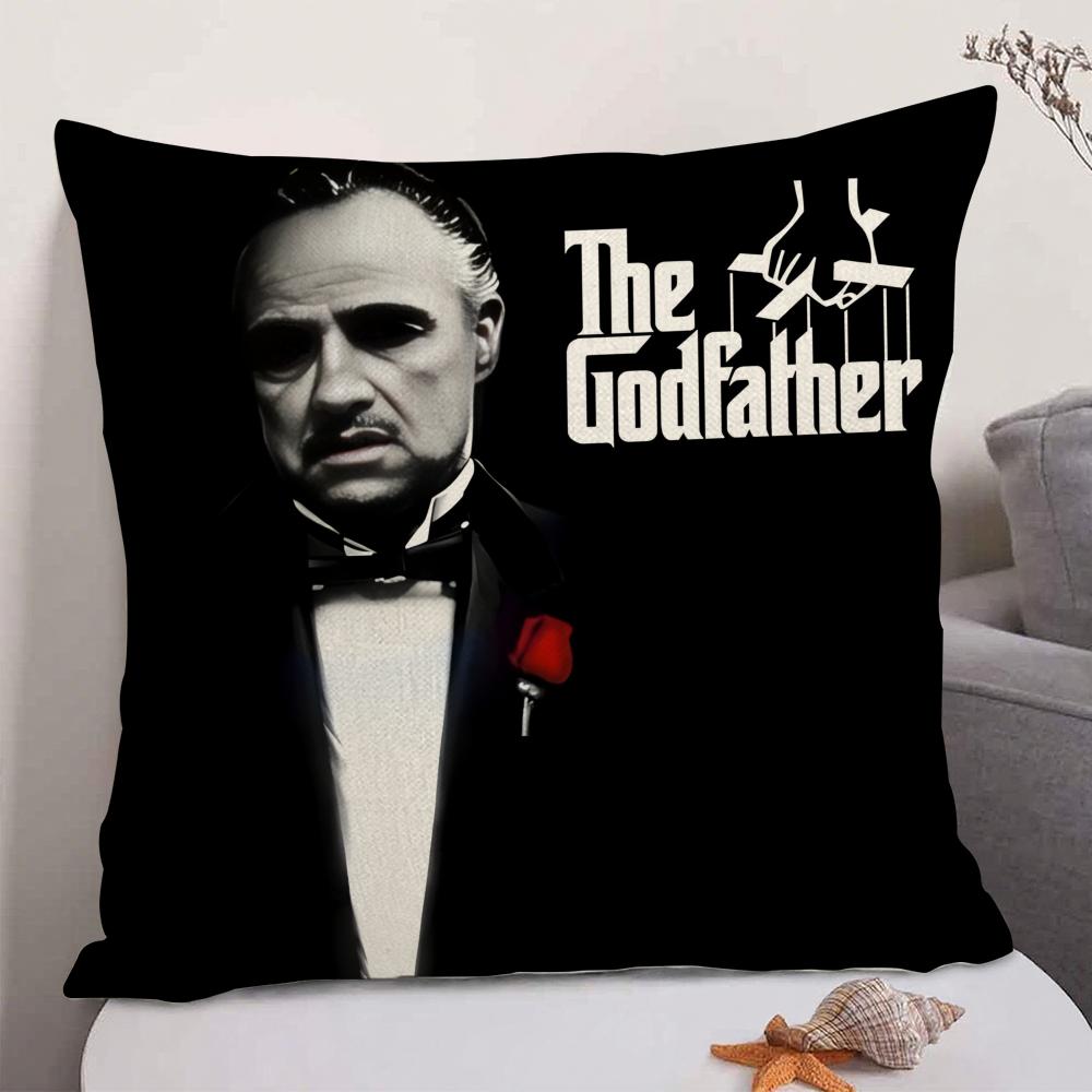 Classic Movie GGodfather Cushion Cover Natural Linen Organic Fabric DoubleSided Printing Sofa Home Decor Gift Pillow Case