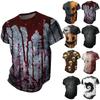 Men's Casual Loose Fit Short Sleeve T-Shirt Halloween Style Graphic Print Crew Neck Lightweight Top for Everyday Wear