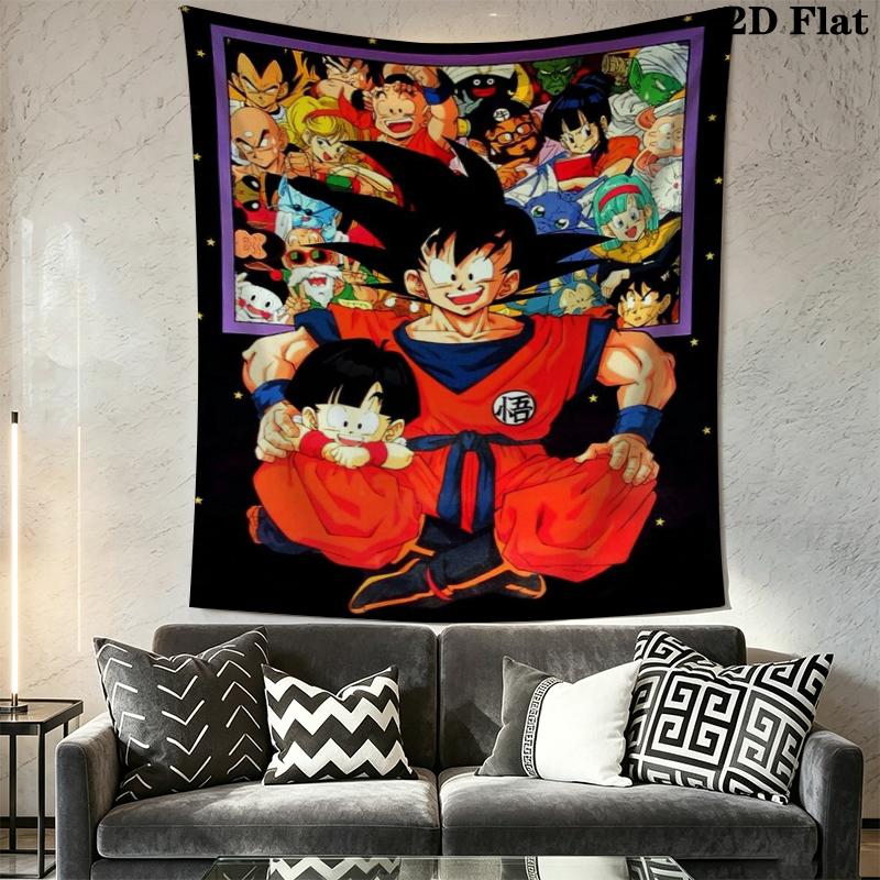 DRAGON BALL Wall Tapestry Aesthetic Wall Hanging Printed Fabric Blanket Decorative Tapestries for Bedroom Living Room Home Decor