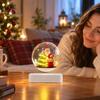 Unique Festive Home Accents Magnetic Levitating Santa Claus Tree Ornament with LED Light, Lighted Rotating Floating Glowing Winter Office Decorations