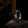 Handcrafted Cherry Blossom Engraved Adjustable Ring Women Men Vintage Boho Floral Open Band Sterling