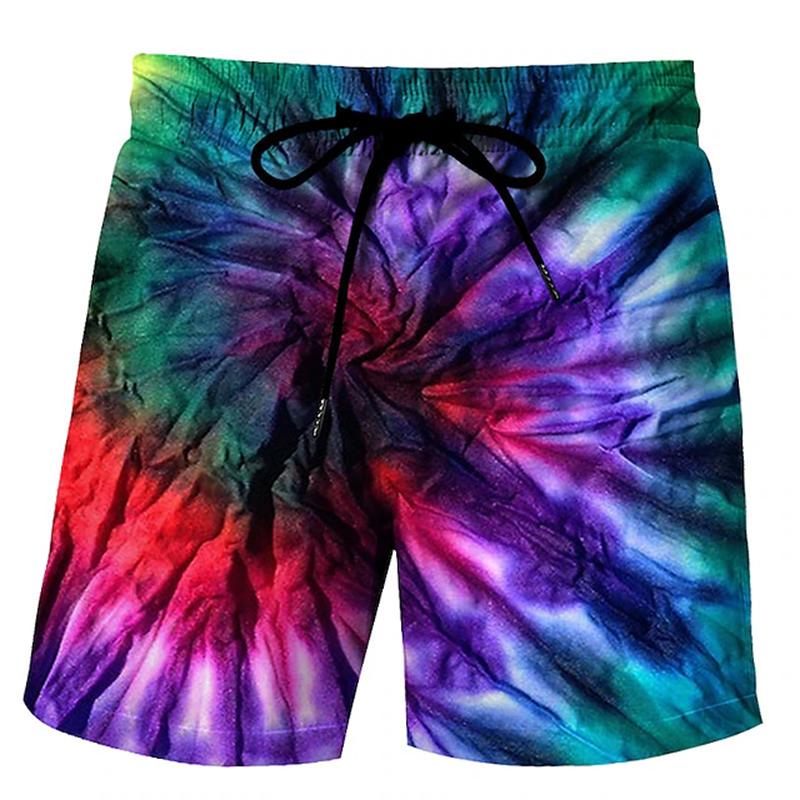 Classic Vertigo Pattern 3D Print Beach Short Pants Mens Rainbow Shorts Swim Trunks Kid Summer Board Shorts Funny  Mens Clothing