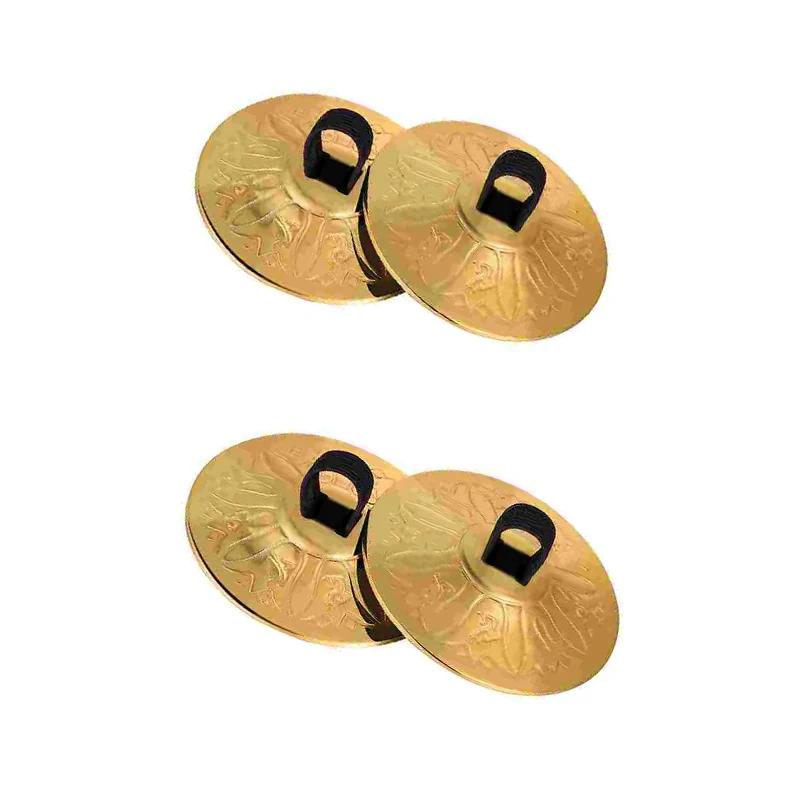 2/4pcs Copper Finger Cymbals Small Finger Cymbals Belly Dancing Mini Cymbals Musical Instrument Saucers
