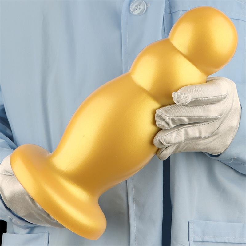 9cm Golden Silicone J Dildo Giant Dildo Anal Plug Fisting Supplies Extra Large Super Thick Adult Supplies