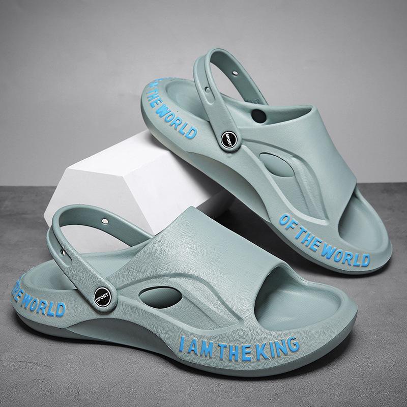 Slippers men's summer new outer wear thick-soled deodorant non-slip wear-resistant men's two wear shit-stepping Kanye sandals