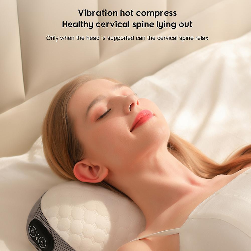 Electric Neck Hot Compress Massage Pillow Household Multifunction Back Massager Gift for Grandperents