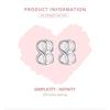 Bisaer 925 Sterling Silver Simple Fashionable Infinity Symbol Shape Stud Earrings for Women Wedding Fine Jewelry