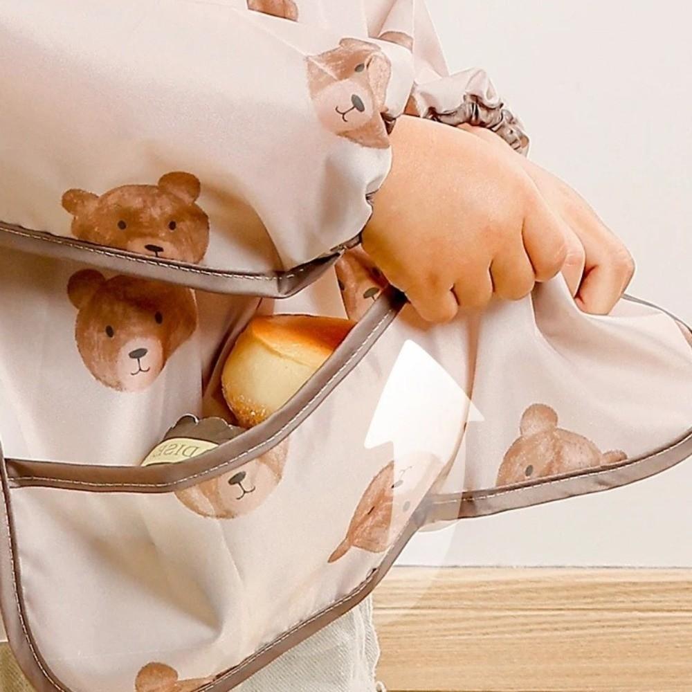 Colorful Cartoon Printing Feeding Apron Easy To Clean Full Body Cover Bibs Baby Feeding