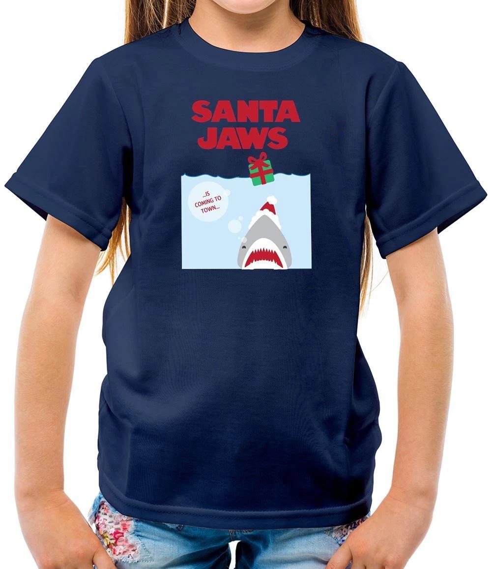 Santa Jaws Is Coming To Town - Kids T-Shirt - Funny Movie Clause Christmas 110