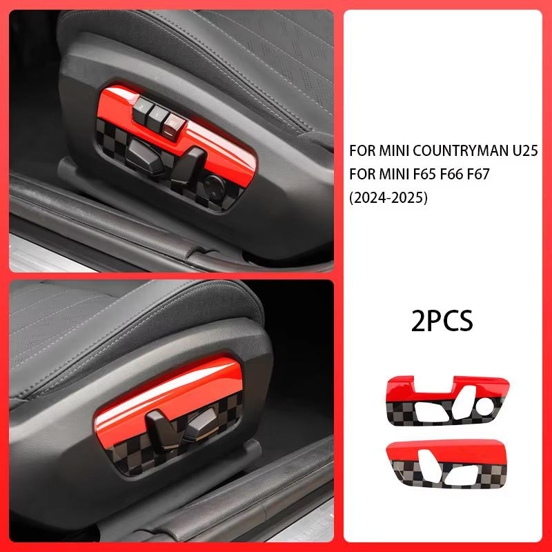 Car Seat Adjustment Button Panel Frame Trim Decoration Sticker Interior Accessories For Mini U25 Countryman Cooper S F65 F66 F67
