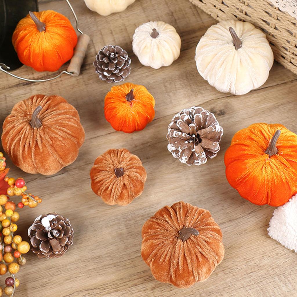 Halloween Pumpkin Decorations Nordic Pumpkin Figurine Sculptures Ornament Decorative Pumpkin Table Centerpieces Gift