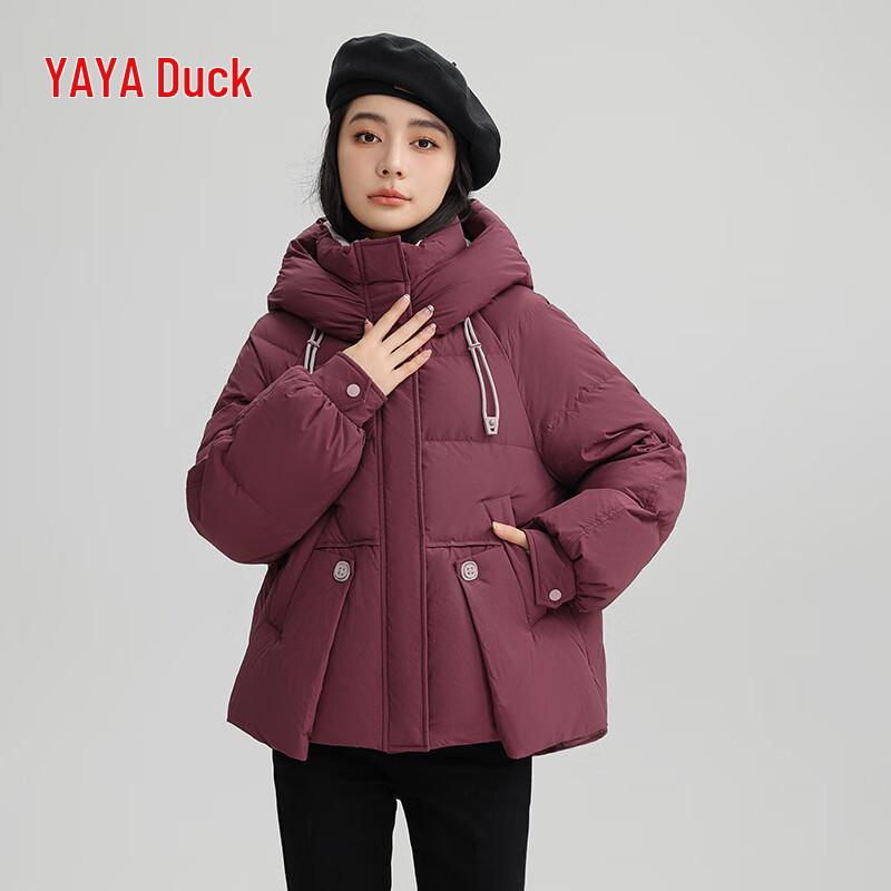 YAYA Women's Hooded Short Thick Duck Down Jacket