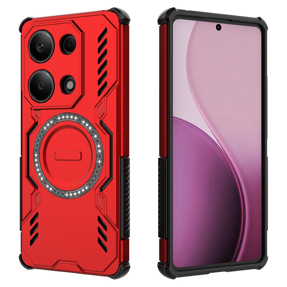 For Xiaomi Redmi Note 13 Pro 4G Magnetic Case Butterfly Armor Hollow Heat Dissipation PC+TPU Phone Cover