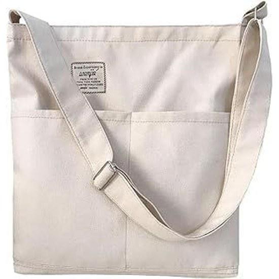 FineGood A4 Large Capacity Shoulder Tote Canvas Bag Carry Multi-storage Zippered Unisex Travel School Commute