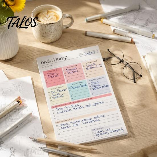 Professional Project Tracking Book A5 To-Do List Notebook, 50 Page Daily Planner And Brain Dump Journal, Multi Purpose Memo Sturdy Binding