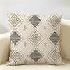 Boho Tribal Diamond Cushion Cover Durable Hypoallergenic Organic Linen Short Pillow Cover Washable