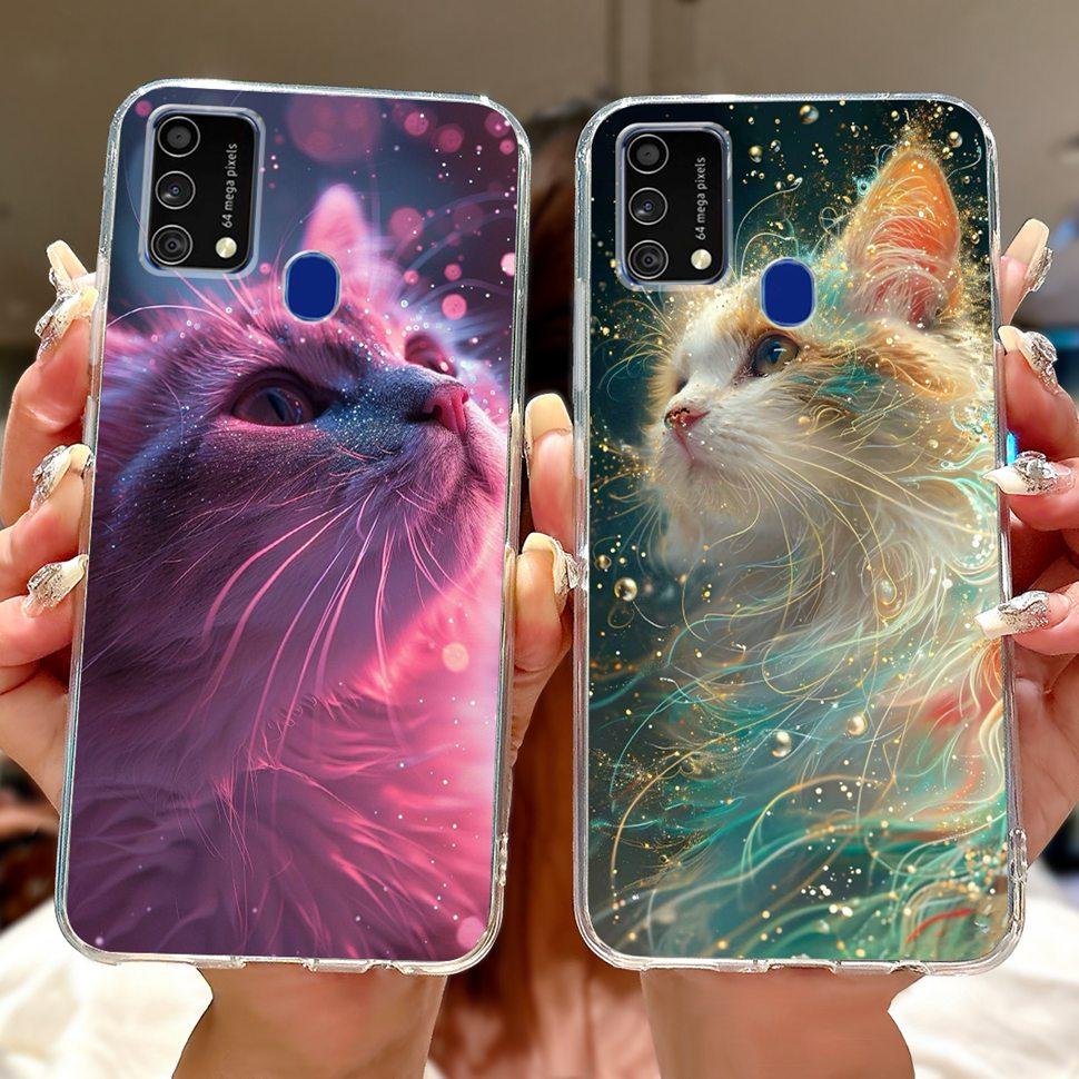 Cute Cat Caroon Cover For Samsung Galaxy A21s Case Soft Silicone Fundas Phone Cases For Samsung A 21s  A21s SM-A217F Full Bumper
