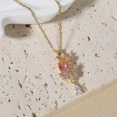 Luxury Geometry Shape Pendant Necklaces for Women Zirconia Necklace Wedding Party Jewelry Accessories