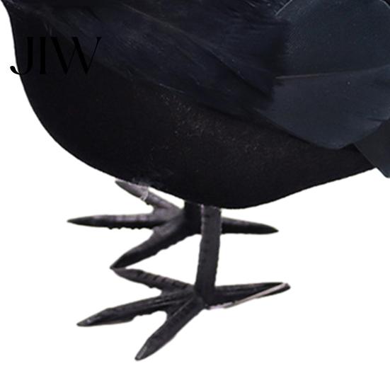 Creepy Bird Prop for Parties Realistic Crows Figurine, Lifelike Feathered Raven Statue Haunted House, Scary Mystery Atmosphere Halloween Party Props,