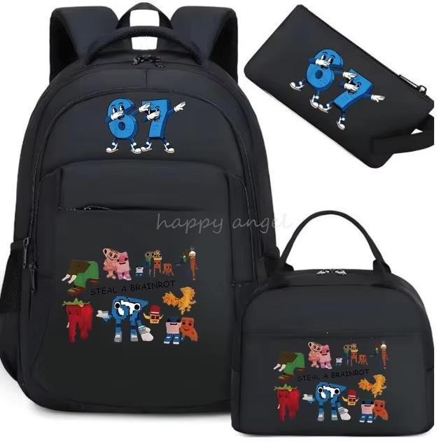 Schulrucksack mit großer Kapazität und Schultergurt; Schüler Drei-teiliges Federmäppchen-Set