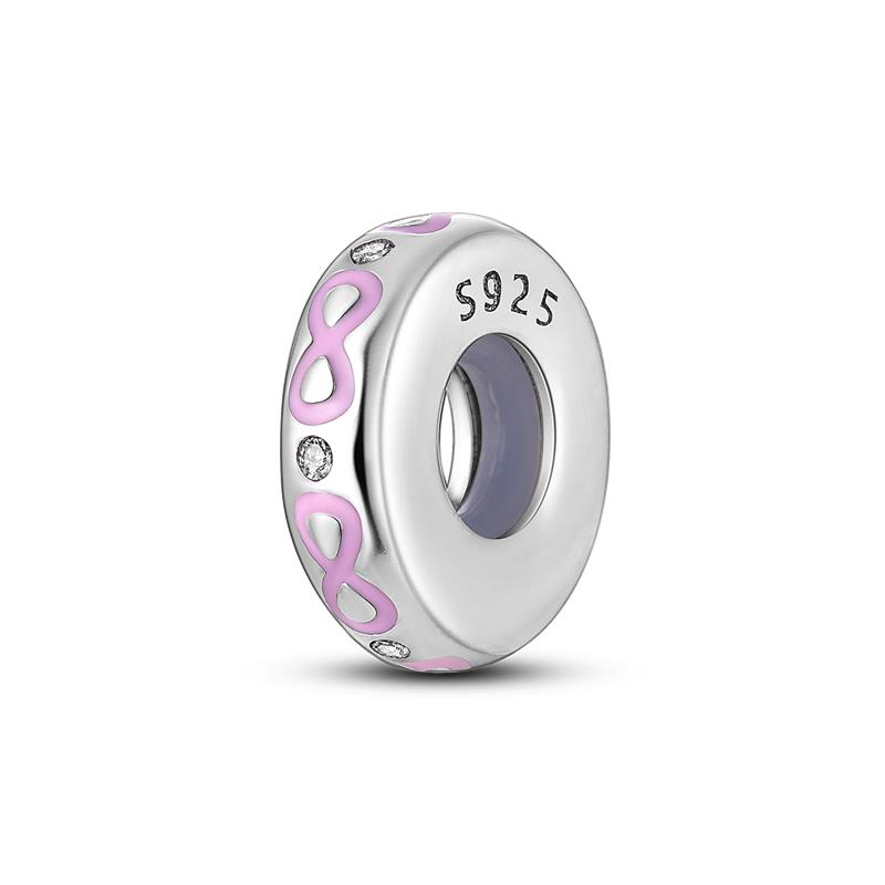 925 Silver Valentine's Day Love Pink Series Beads Suitable For Pan Bracelet Diy Anniversary Jewelry Gift