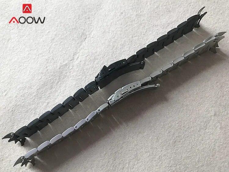 Massives Edelstahlarmband 20 mm 22 mm gebogene Ende Faltschließe 3 Zeiger Herren Ersatzarmband Armband Uhrenzubehör