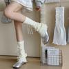 New Lace Bowknot Knitted Leg Covers Bowknot Lolita Hosiery Y2K Middle Tube Socks Gift