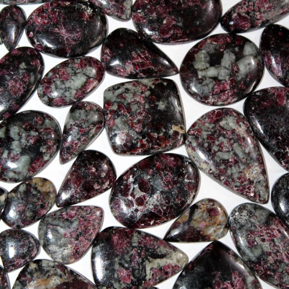 Natural Eudialyte Jasper Cabochon Gemstone Lot, Mix Shapes And All Size Cabochon Lot, Healing Gemstone Lot.