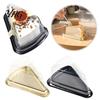 Convenient Takeout Pastry Boxes 100PCS Cake Slice Containers with Clear Lids, Triangular Disposable Plastic Box, Sliced Mille Feuille Trays