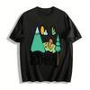 Back To Nature Camping Themed Graphic Casual Short Sleeve T-Shirt Pure Cotton T-shirt