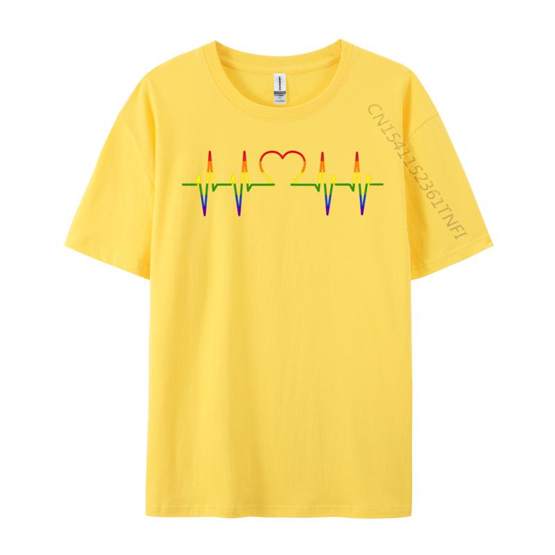 Csd Gay Pride Love Wins Queer Regenbogen Herzschlag Lgbt Männer 2024 T-Shirts T-Shirts Croissant Herzschlag Ekg Herzfrequenz Tops Shirts