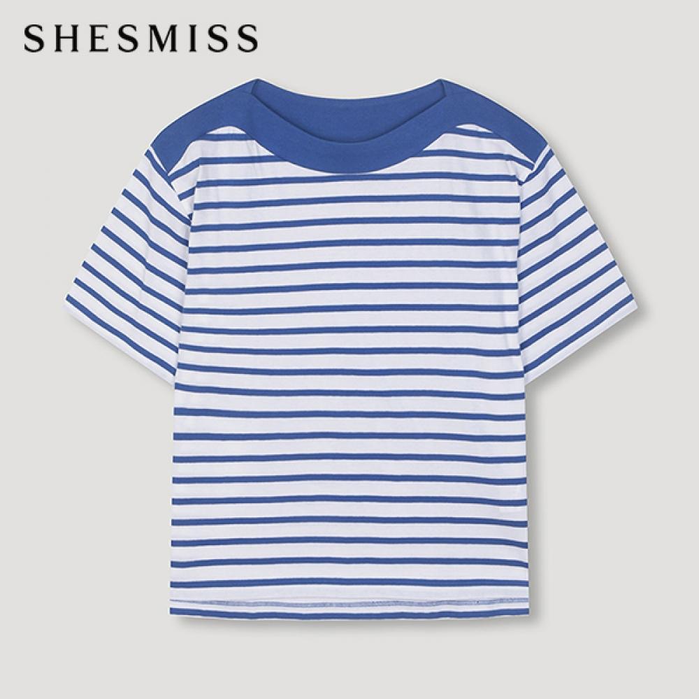 

Футболка с коротким рукавом Shs Miss Stripe ssjTsn22060 Bl Blue/55